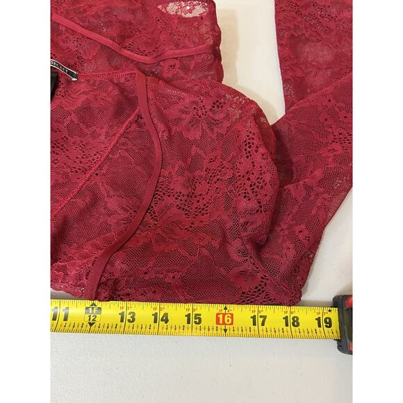Y2K Romance Sheer Lace Bodysuit Top L Coquette Whimsigoth Fairygoth Witch Floral - Picture 10 of 12